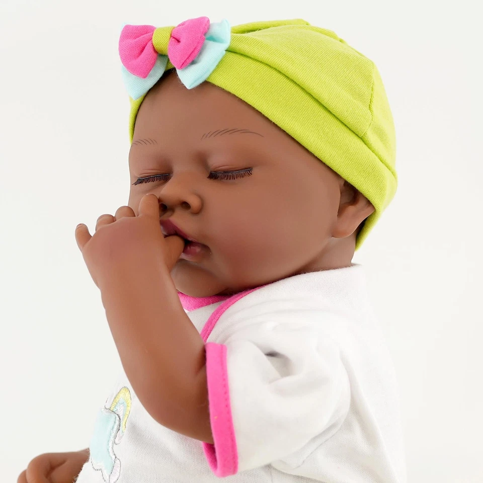 Black Baby Doll Ethnic Reborn Sleeping Girl Realistic 20" Handmade Toy BiBi Doll - Image 4 of 4