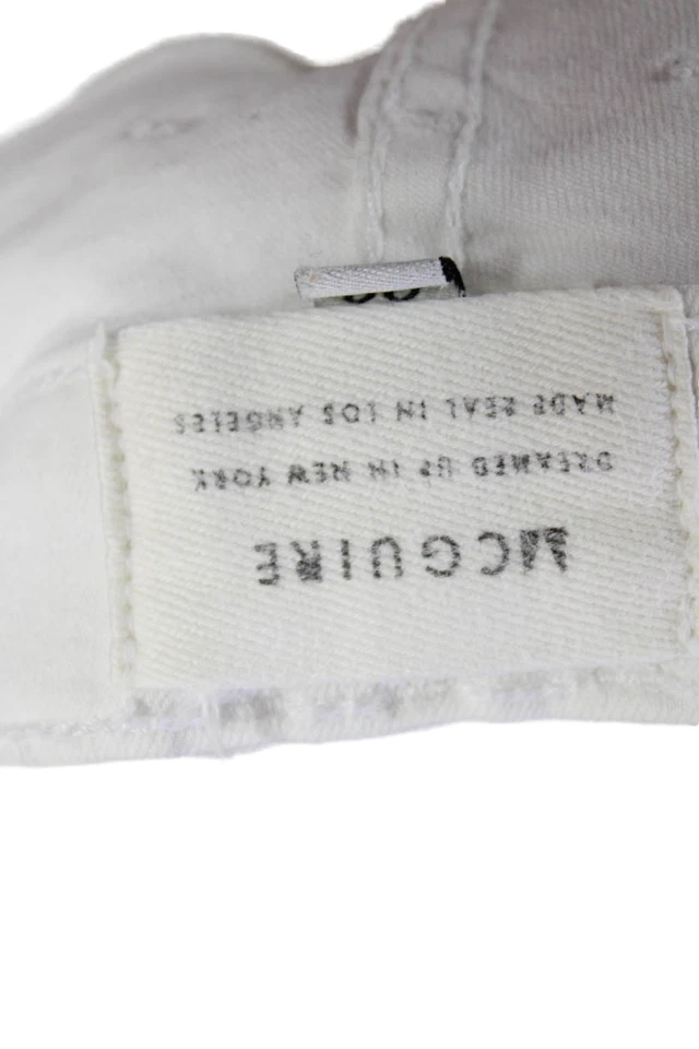 Женские джинсы McGuire на молнии Fly с высоким подъемом бахрома прямые штанины белые размер 26 - Изображение 4 из 4