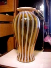 Vintage 9 1/4" Tall Fenton AUTUMN GOLD Opalescent Art Glass Rib Pattern Vase