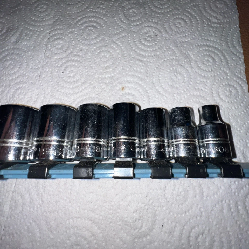 NOS Vintage Williams 3/8" DR , 6PT , SAE Shallow Sockets Lot of 10 USA - Image 4 of 4