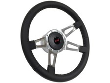 1969-1994 Camaro 14 Black Steering Wheel Kit Red Z28 4-spoke Slots 9 Bolt