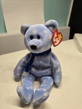 TY Beanie Baby 1999 Holiday Teddy RARE w/ ERRORS Tag Protector Display Case
