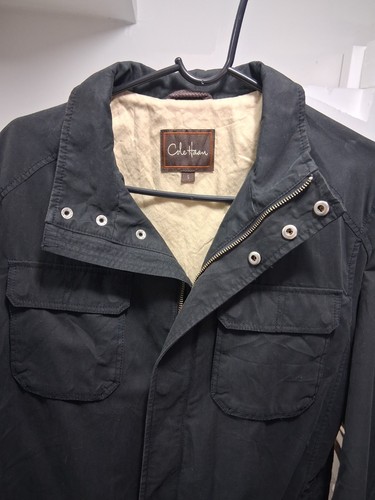 Cole Haan, Vintage Cole Haan Black Military Jacket Men S Button Zip Mid-Length Casual
