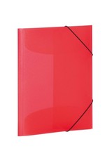 HERMA Elastic Folder Translucent in Red, A4, Sturdy Plastic, with 3 Inner Flaps,