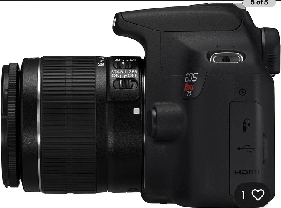 (Open Box) Canon EOS Rebel T5 DSLR Camera - Black (Body Only) #085 - Image 4 of 4