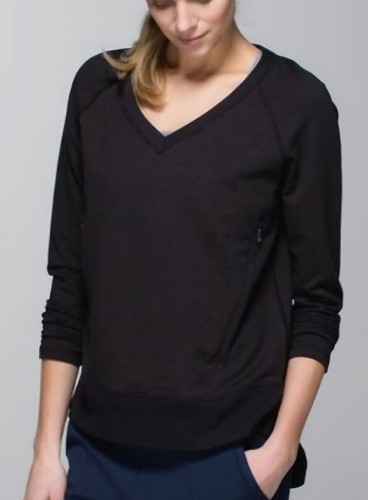 Lululemon 8 After Asana Pullover Sweater Stretch Gym Pockets Free S/H Charcoal - Picture 11 of 14