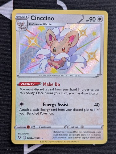 Cinccino - SV094/SV122 - Pokemon Shining Fates Sword Shield Holo Rare Card NM