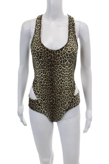Zimmermann Womens Animal Print Stretch One Piece Bathing Suit Brown Size 4/6