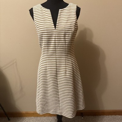 Lilly Pulitzer Dress M Gold White Striped Shimmer Sleeveless A Line | eBay Lilly Pulitzer Dress M Gold White Striped Shimmer Sleeveless A Line | eBay