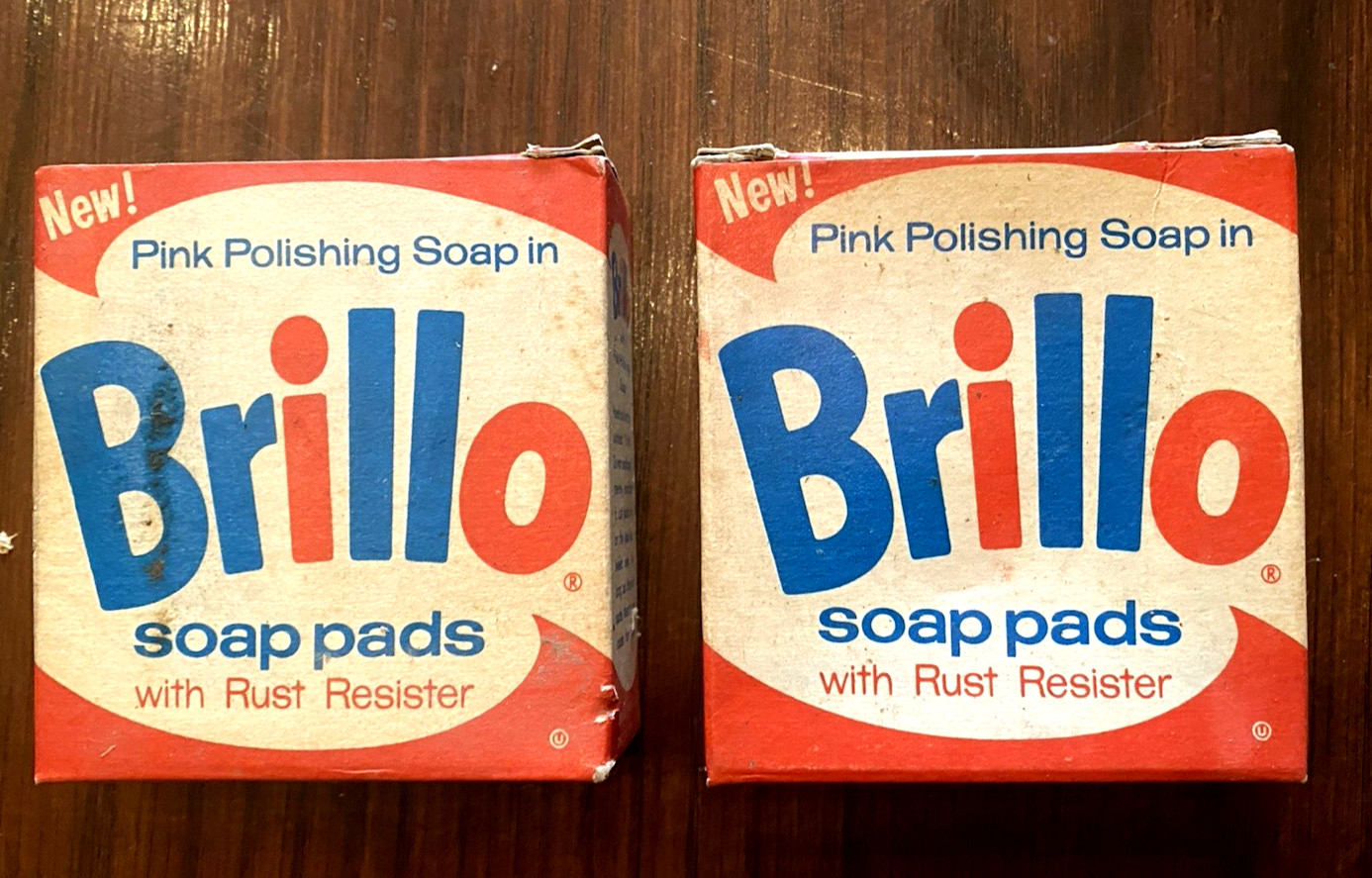Lot of 2, Vintage Brillo Soap Pads 1960s Trial Sample Size  Original Box NOS