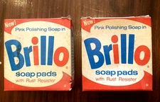 Lot of 2, Vintage Brillo Soap Pads 1960s Trial Sample Size  Original Box NOS