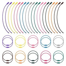 20 PCS Wire Key Ring 6 Wire Keychain Cable Stainless Steel Large Key Ring Hoo...