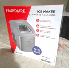 Frigidaire, 26 lbs. Ice Maker, Bullet-Shaped Ice, Stainless Steel, EFIC130 New