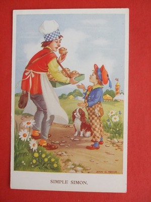 Alter JEAN D HOWE Kinder Kunst P/c KINDERZIMMER REIM EINFACH SIMON MET A PIE MAN