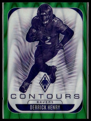 2025 Panini Phoenix #3 Derrick Henry Baltimore Ravens Green Seismic /25