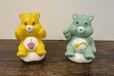 Vintage Care Bear Wish Birthday Bear On Cloud 2.5" Hard Molded Plastic Figure