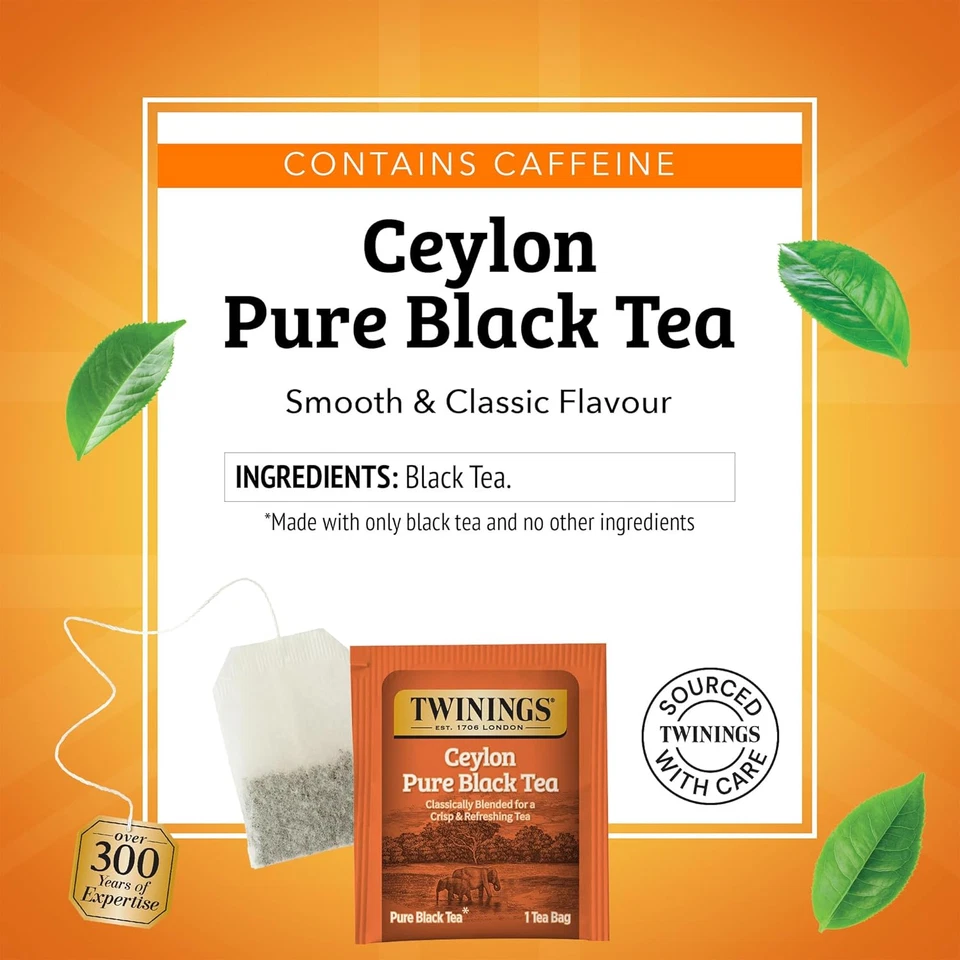 Saquinhos de chá Twinings Ceylon laranja Pekoe embalados individualmente, pacote com 20 unidades O - Imagem 4 de 4