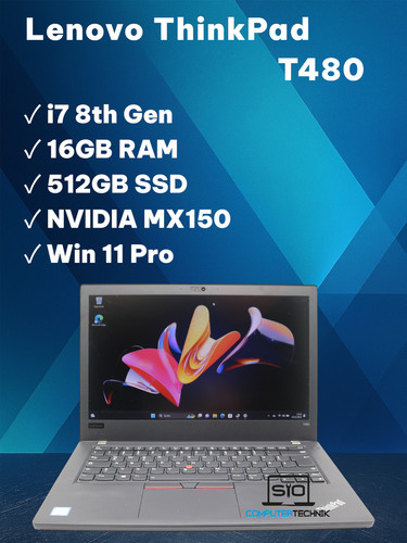 Lenovo Thinkpad T480 i7-8650u 16GB RAM 512GB SSD FHD IPS 2x Akku MX150
