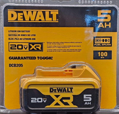 #ad NEW DEWALT DCB205 20V Max XR 5.0Ah Battery High Capacity Lithium Ion $47.00
