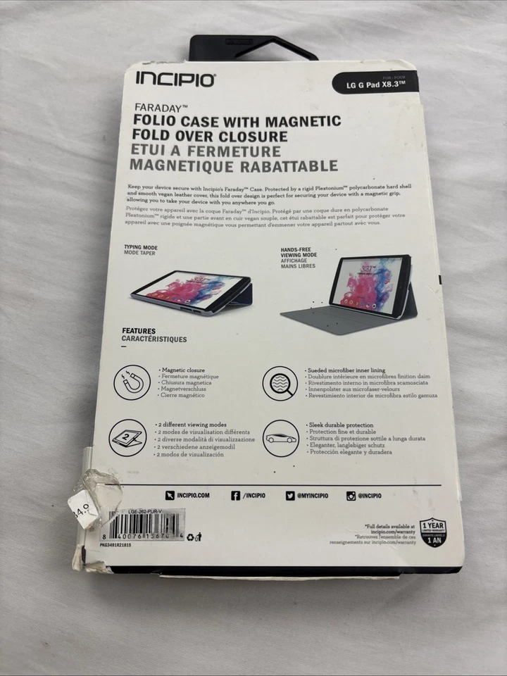 Incipio Protective Hard Shell Faraday Case for LG G Pad X8.3-Purple - Image 2 of 4