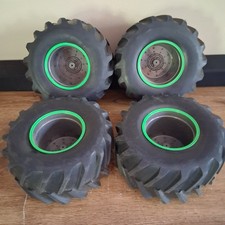 Set Of 4 Big Rc Rubber Monster Truck Tires Rims 7 X 3.5 Used