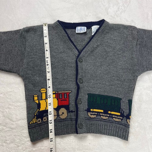 The Kids Store Basics TKS Vintage Gray Train Cardigan Sweater Kids size 4T - Picture 5 of 7
