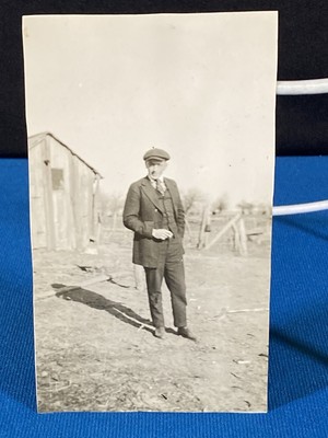 Well Dressed Man Rural Farm Creston Iowa Antique 1910's Photo Lt#17