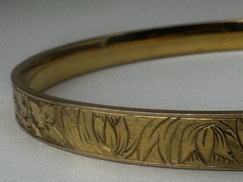 Large VINTAGE 9ct METAL CORE BANGLE/BRACELET Available Worldwide - Picture 4 of 10