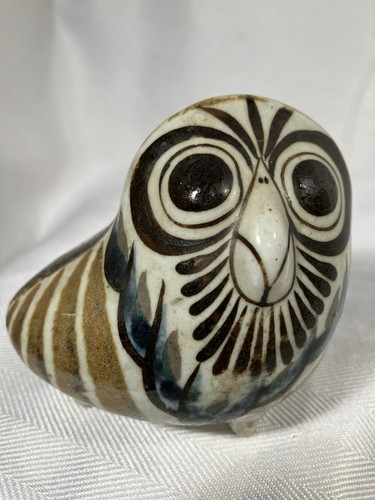 Vintage Jorge Wilmot Pottery Owl Mexico Signed Figurine
