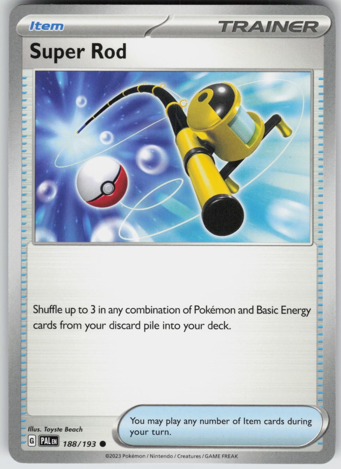 Super Rod 188/193 Paldea Evolved Pokemon TCG Near Mint