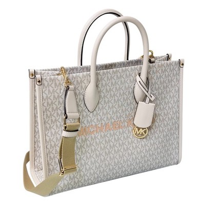 【未使用級】MICHAEL KORS　MIRELLA　2WAYバッグ　MK柄 Michael Kors Mirella Medium Tote Signature Logo Bag MK Light Cream