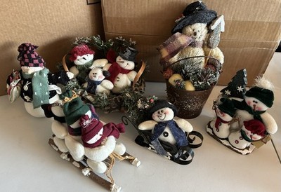 Lot Of 6 Snowmen Multi Size Decorations 
