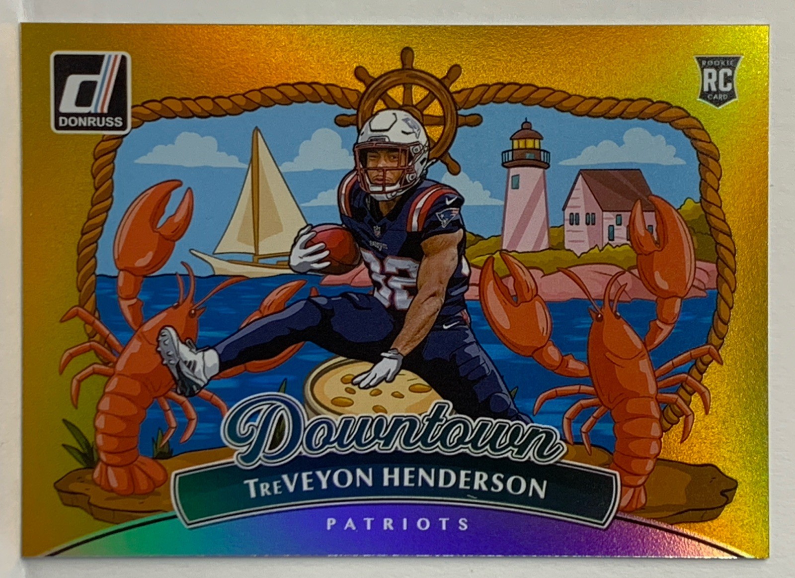 2025 Panini Donruss TreVeyon Henderson Rookie Gold Downtown #5/10