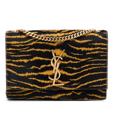 Saint Laurent Small Pony Hair Tiger Print Monogram Kate Crossbody Umhängetasche