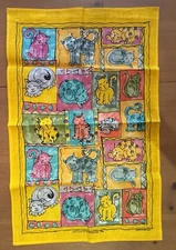 Ulster Weavers Happy Cats Yellow/Multicolored Irish Linen Tea Towel