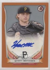 2014 Bowman Retail Prospect Orange 47/250 Wyatt Mathisen #PA-WM Auto 2a9