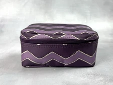 Thirty-One Bag Baubles and Bracelets Jewelry Case Plum Chevron EUC 0092