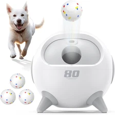 Automatic Ball Launcher for Dogs with Obstacle Detection, 20Ft-80Ft Adjustable 
