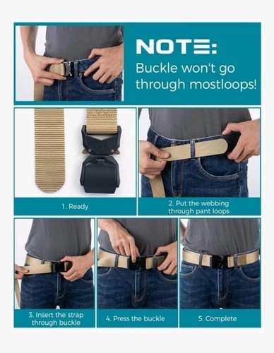 LandFoxtac Tactical Belts for EDC, Nylon Hunting Belt Heavy Duty Quick Release - Picture 2 of 4