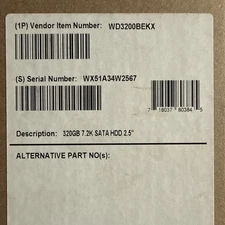 Western Digital Black 320GB WD3200BEKX 7200RPM SATA 2.5" Laptop HDD Hard Drive