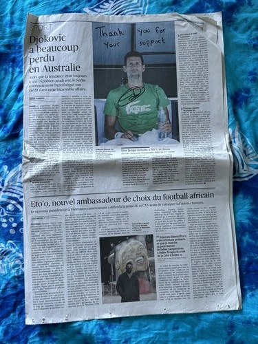Article Dédicacé Autograph Novak Djokovic Tennis