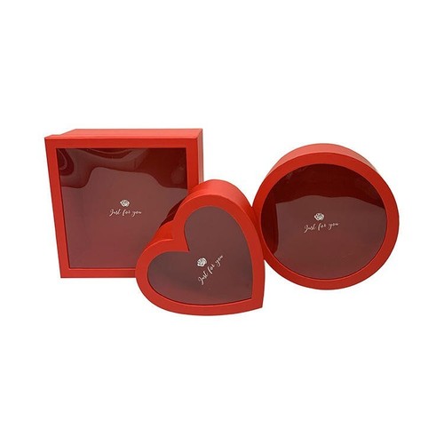 Geschenkbox 3er Set - Herz, Quadrat & Runde Form - Bild 2 von 3