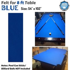 Billiard Cloth Pool Table Felt for 8 Ft Table Blue for Beginner/ Intermediate