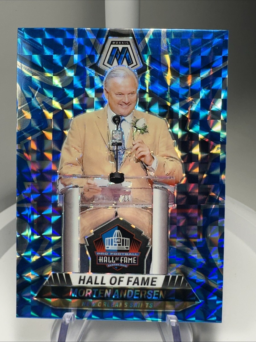 【サイン入り】BLACK AND BLUE Morten Andersen 2024 Panini Mosaic Morten Andersen #294 Mosaic Reactive Blue
