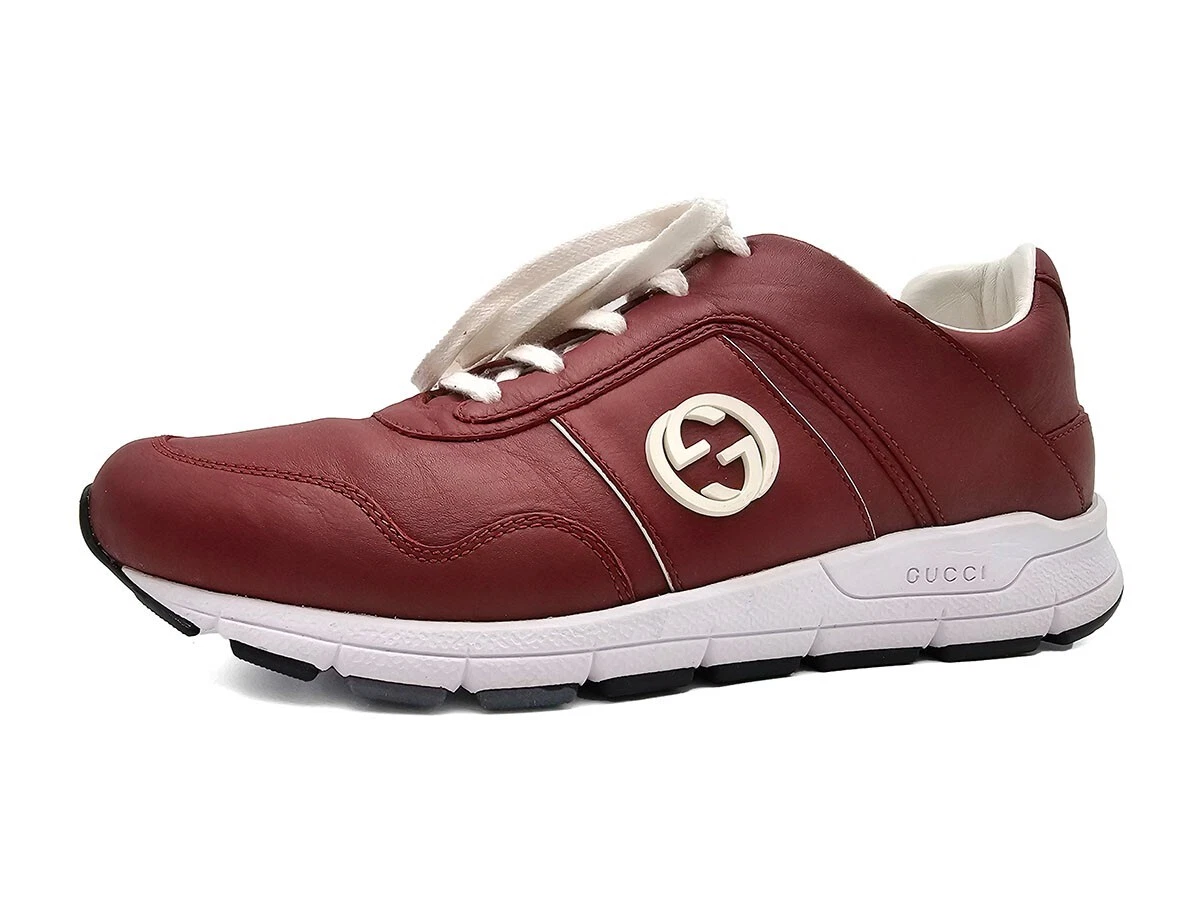 Baskets basses Gucci Interlocking G cuir rouge taille 40