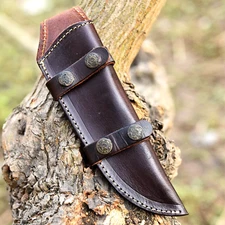 Fixed blade Cow Leather Sheath / Holster / vertical Knife Horizontal carry 1361