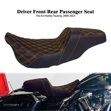 Driver Passenger Seat Orange Line For Harley Touring Road Street Glide 2009-2023