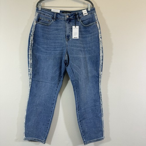 Judy Blue Women’s Slim Fit Jeans Size 16W High Waist Side Fray Stretch New