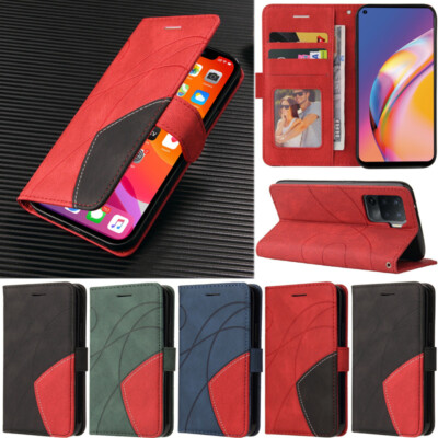 For Oppo A76 A77 A95 A57 A74 5G Realme C35 Matte Wallet Leather Flip Case Cover
