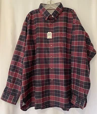 Jos A Bank 1905 men's casual plaid shirt size 2X NWT red navy blue warmer weight